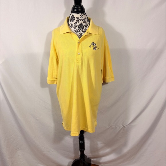 Greg Norman Collection Other - Greg Norman Mickey Mouse Golf Polo Shirt Mens XL Yellow Play Dry Pique Disney
